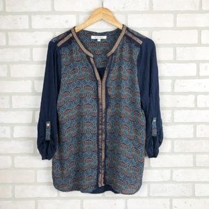 Black Rainn Pop Over Blouse Boho Size Large L